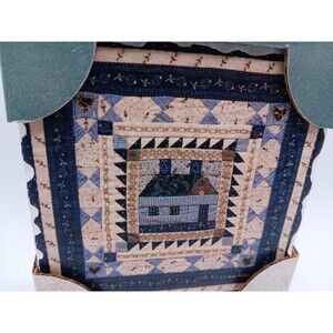 STONE ART Folk Art Absorbent Stone Coasters Set of 4 Cross Stitch Homestead Pict